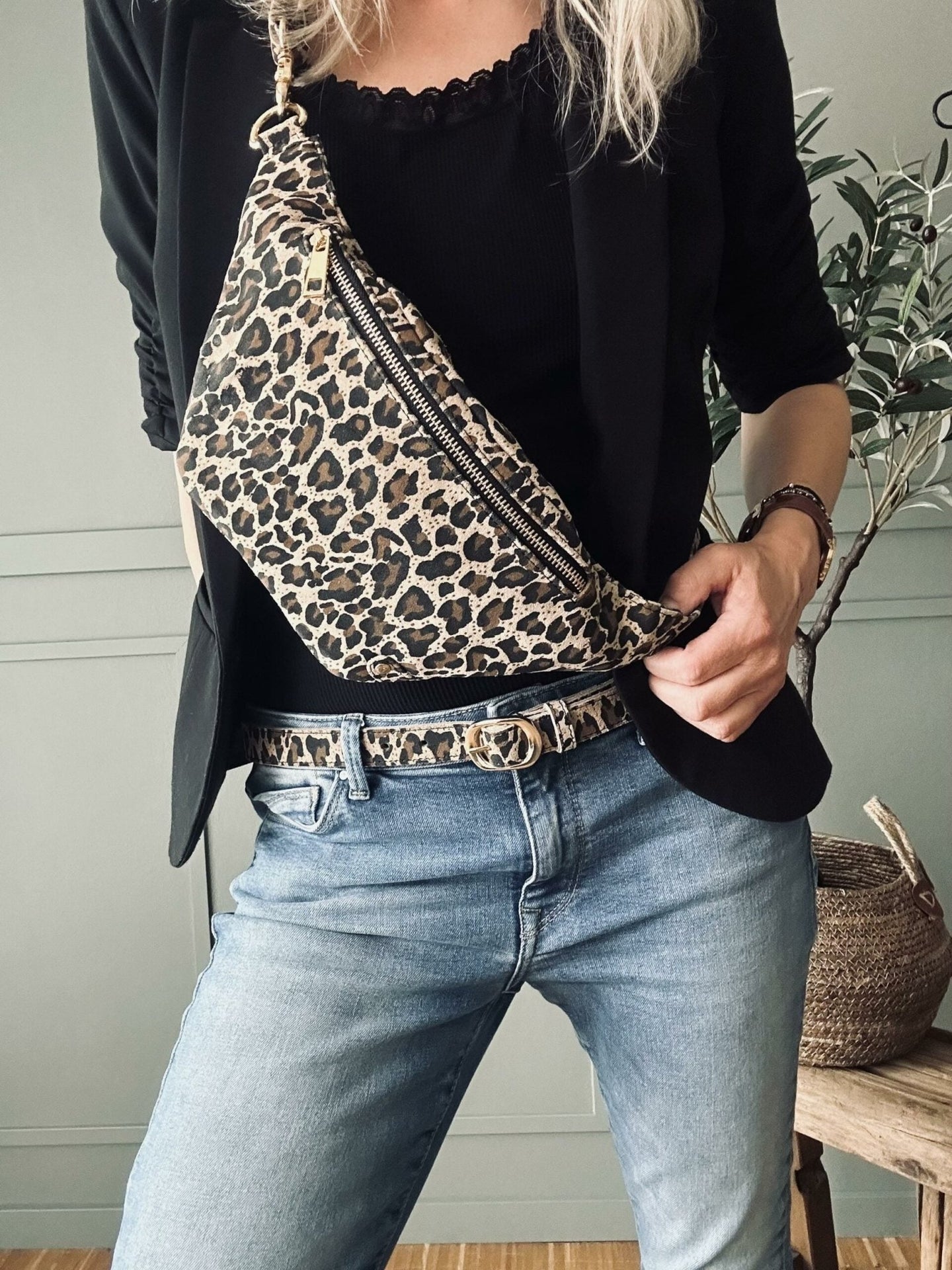 Bælte Aura leopard – 95 cm - VIAMAJA.DK