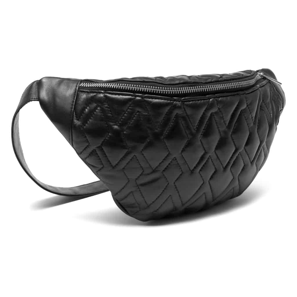 Bæltetaske DESIGN - Sort lammeskind - ULTRA BLØD - VIAMAJA.DK