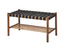 Bank 45x80x40 cm Eiche Lack/Stoff Geflecht