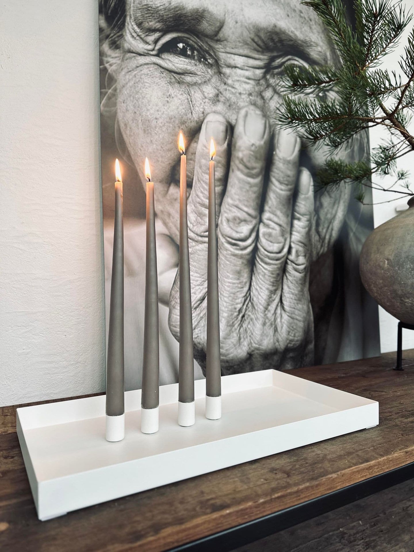 Bakke ink 4 magnetiske lysestager - WHITE - VIAMAJA.DK