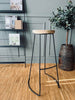 Barhocker aus Teak und Eisen - H 79cm