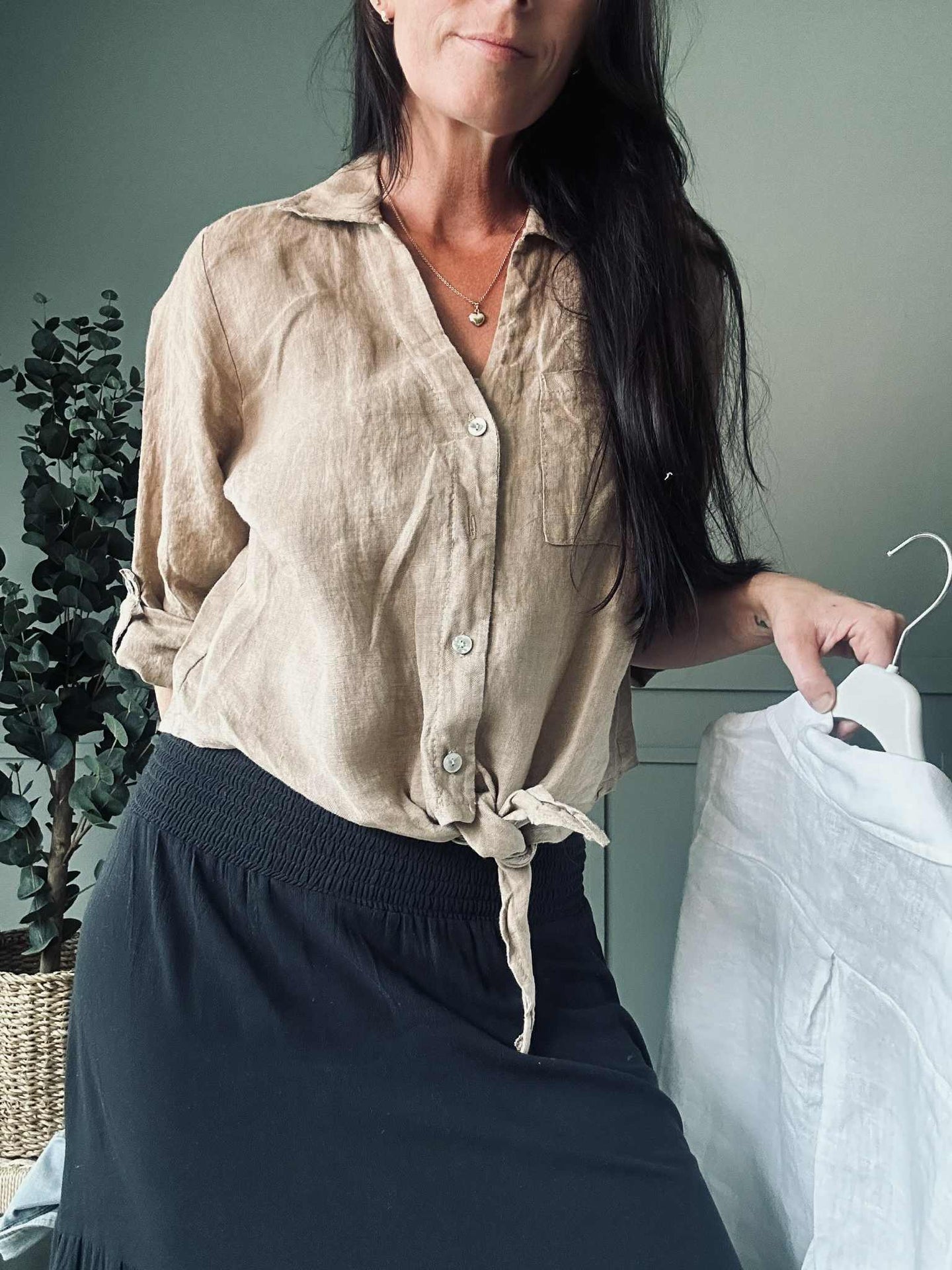 Hemd NALA camel - 100 % Leinen