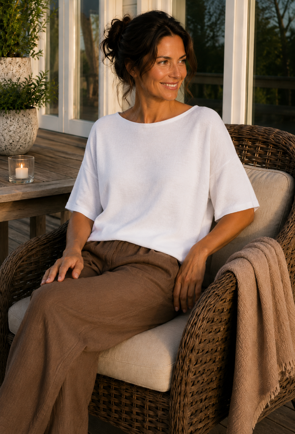 Bluse Sia weiß – Oversize