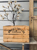 Blumenkiste mit Schrift