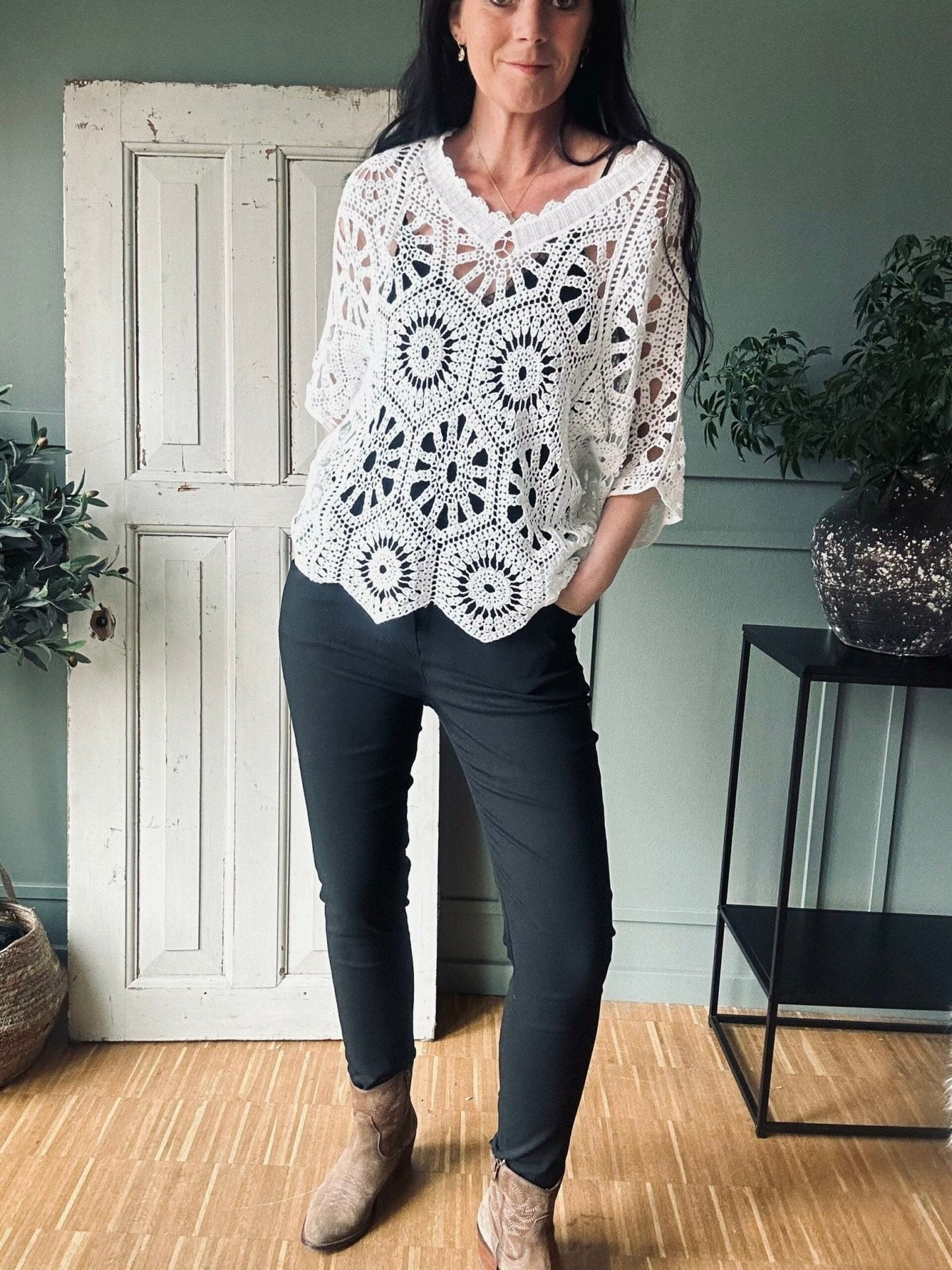 Bluse bohème strik - VIAMAJA.DK