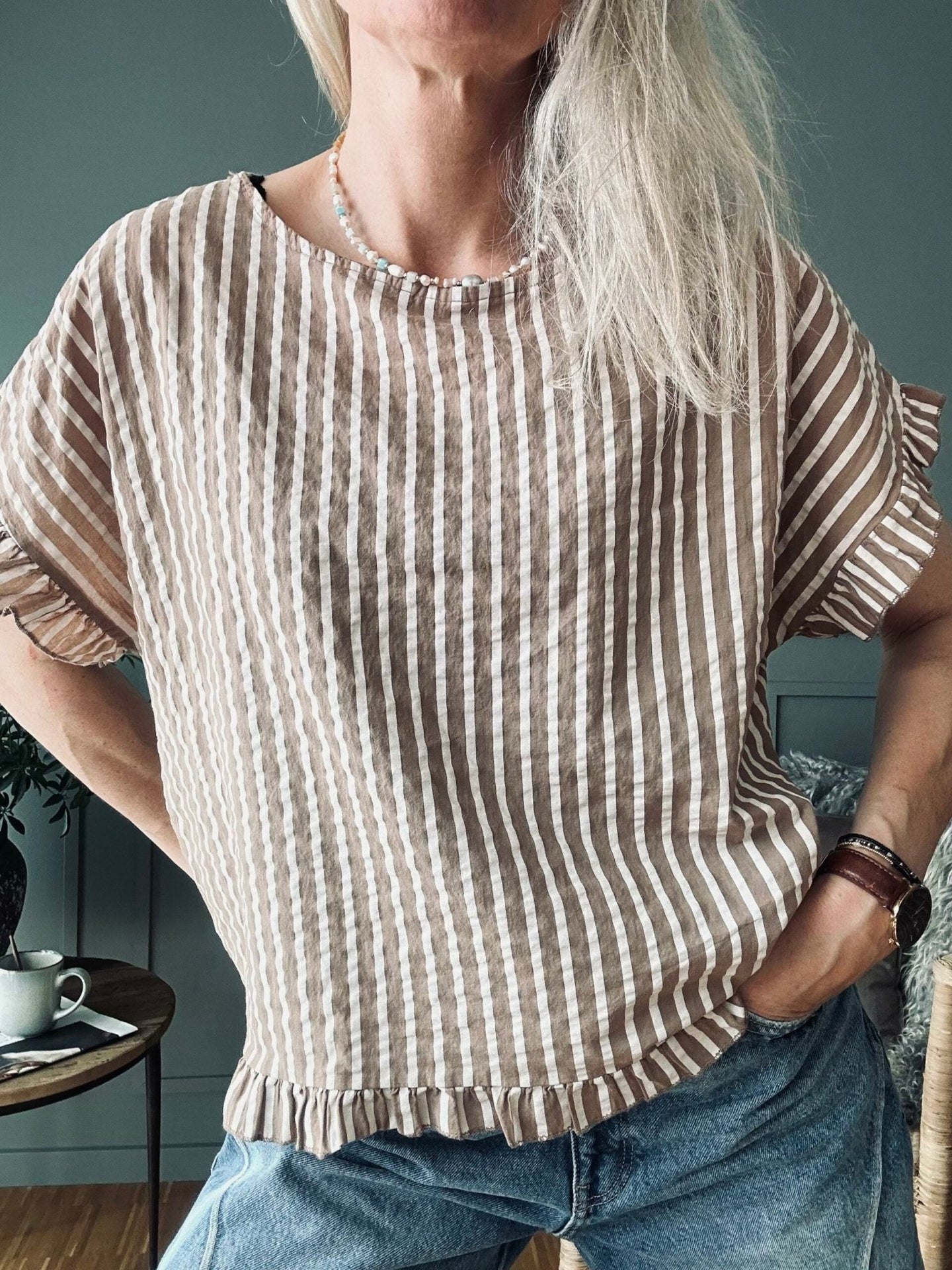 Bluse Camello strib - VIAMAJA.DK