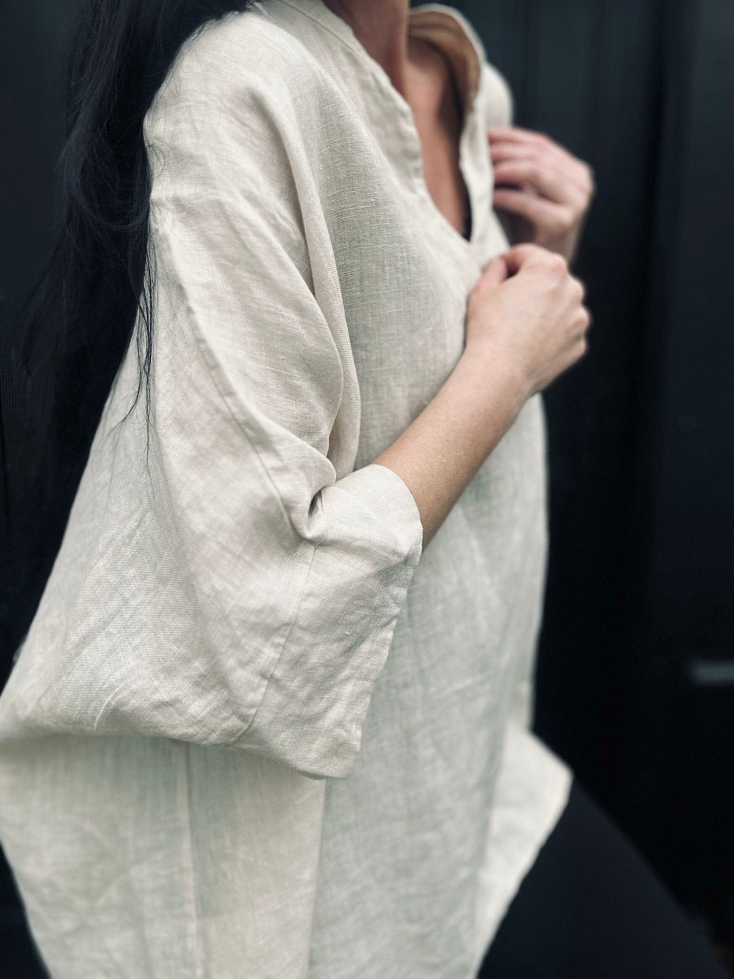 Bluse i Hør – Oversize - VIAMAJA.DK