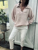 Bluse aus gewaffelter Baumwolle - Rosa