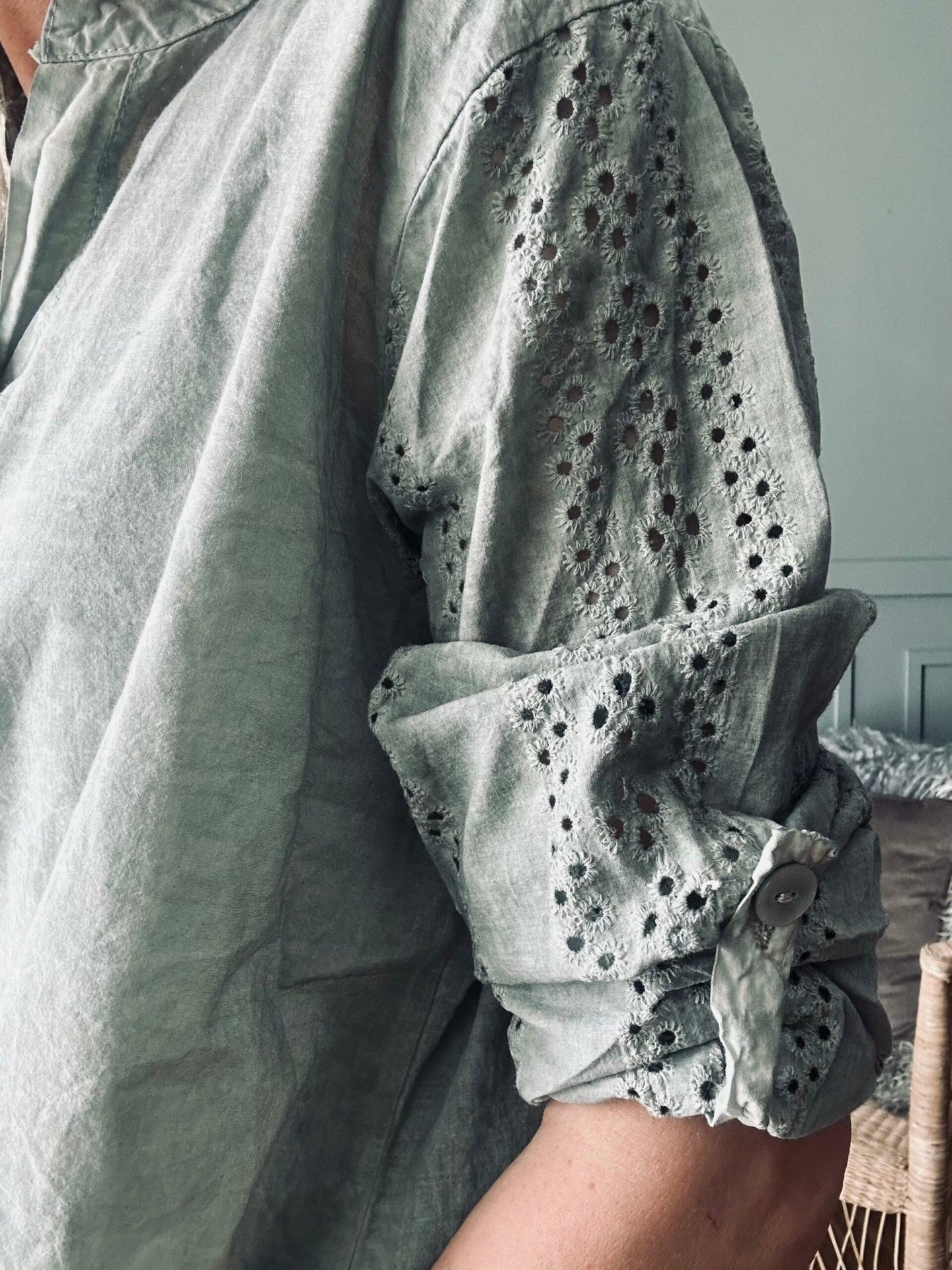 Bluse – Kaki Cold Wash - VIAMAJA.DK