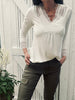 Bluse mit Spitze – White