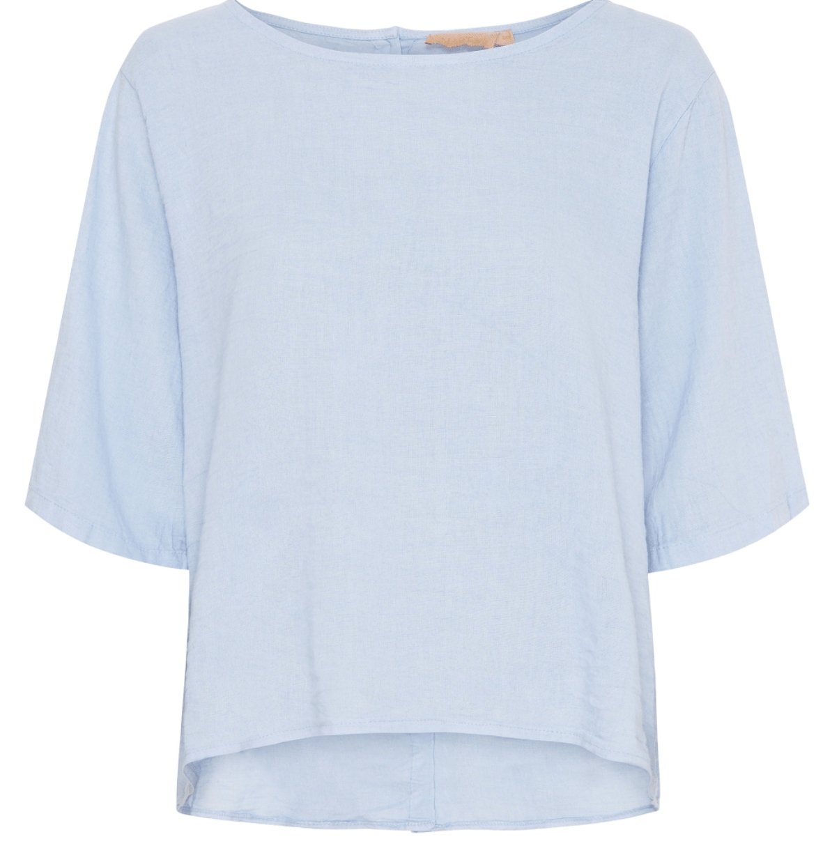 Bluse med knapper – Soft blue hørmix - VIAMAJA.DK