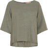 Bluse mit Knöpfen – Soft Military Leinenmix