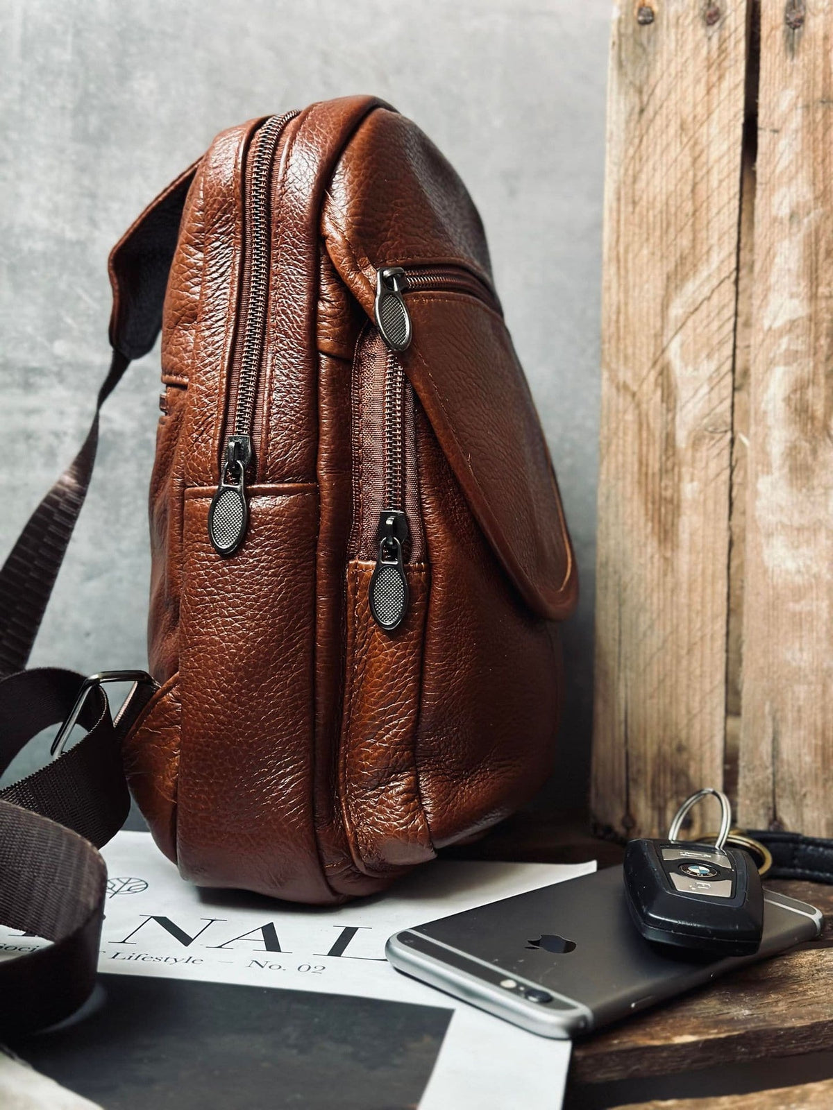 Bodybag Brown leather - VIAMAJA.DK