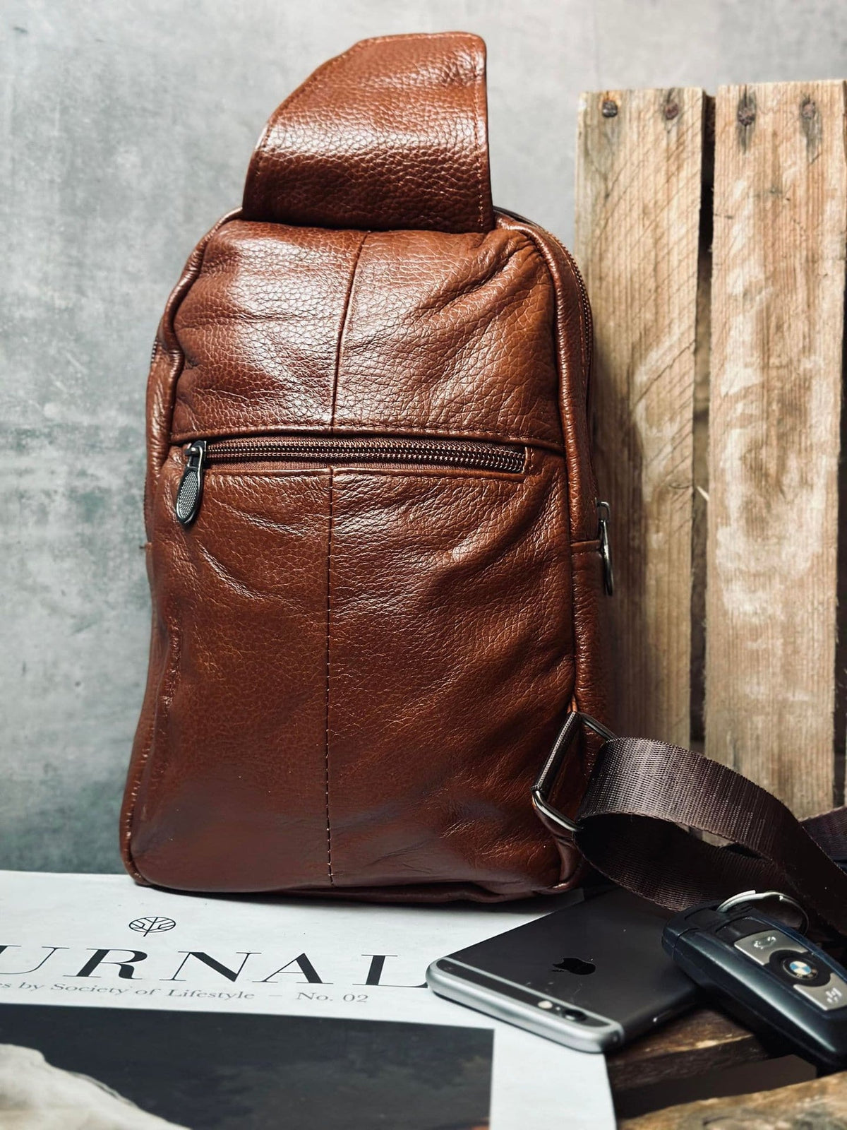 Bodybag Brown leather - VIAMAJA.DK