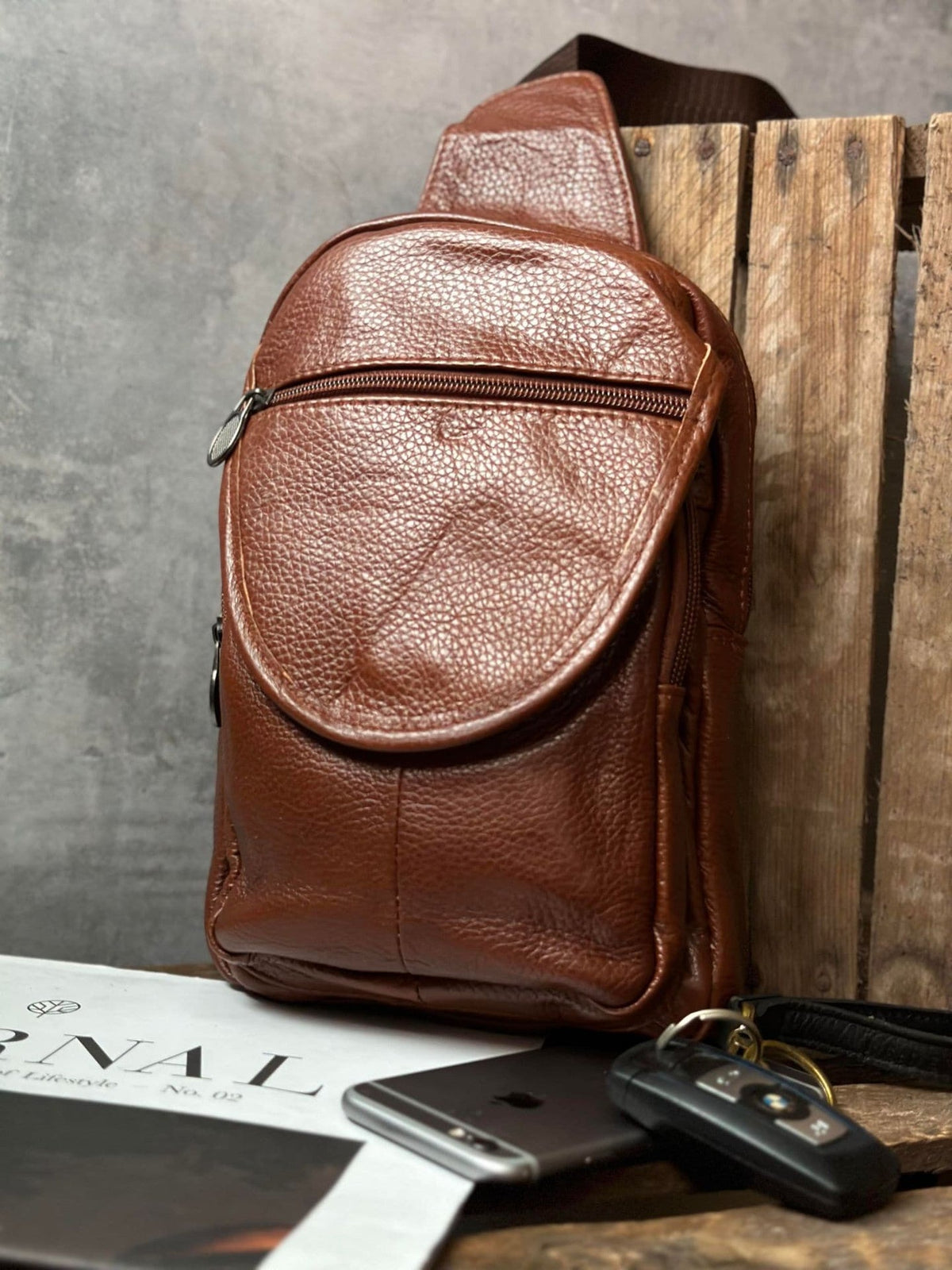 Bodybag Brown leather - VIAMAJA.DK