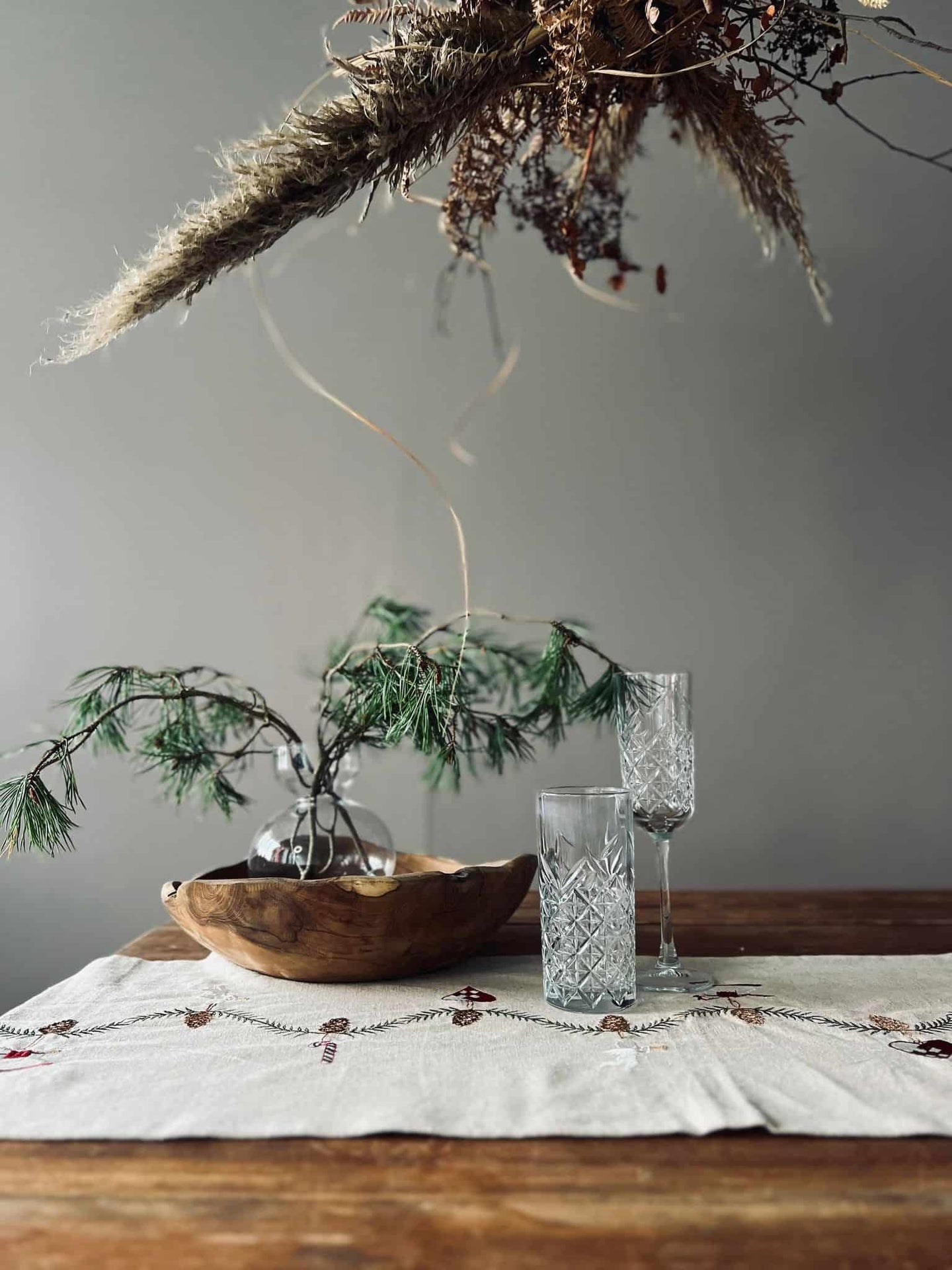 Bordløber Jul - Hør 35x160cm - VIAMAJA.DK
