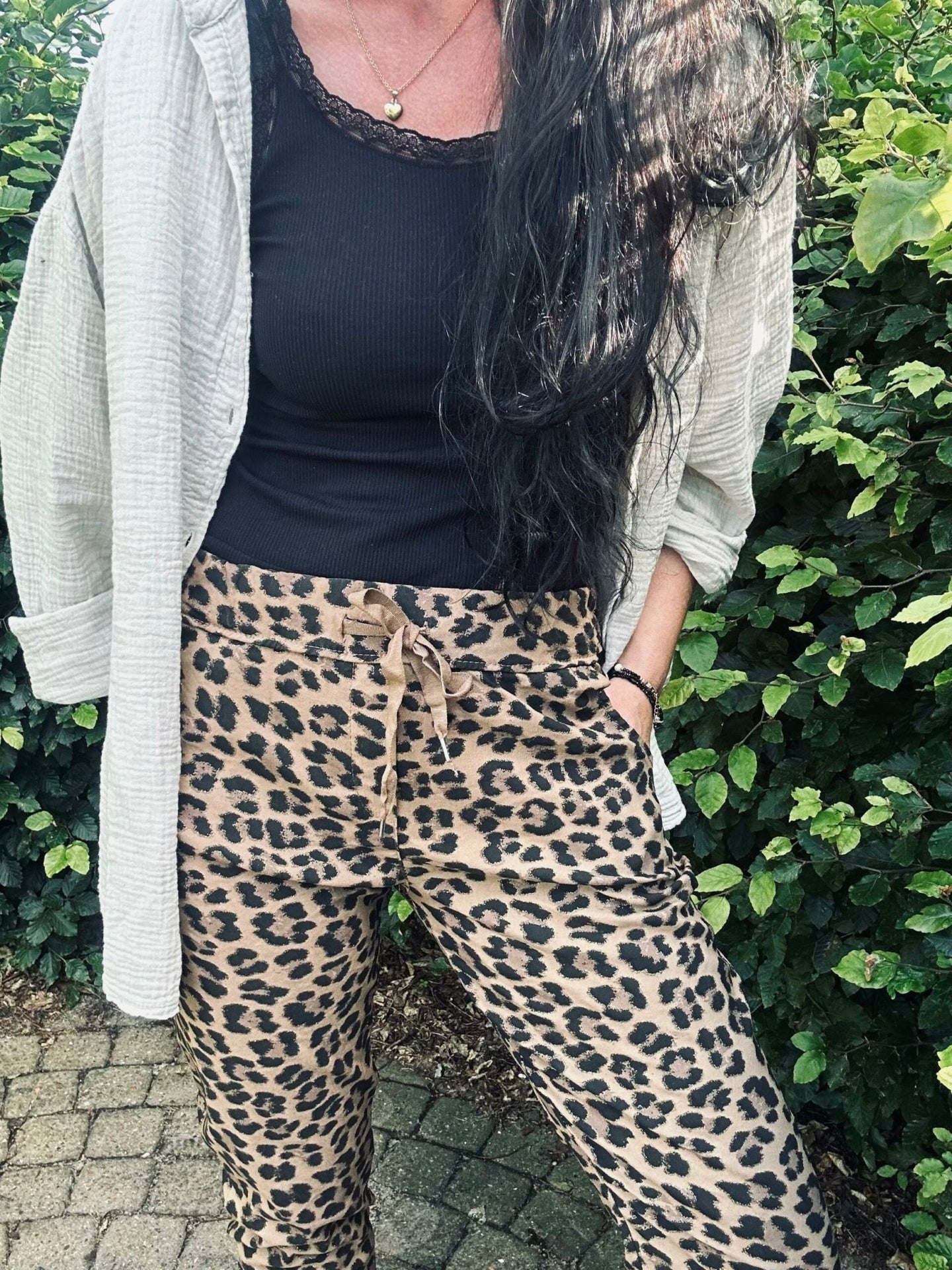 Bukser Leopard med stretch - VIAMAJA.DK