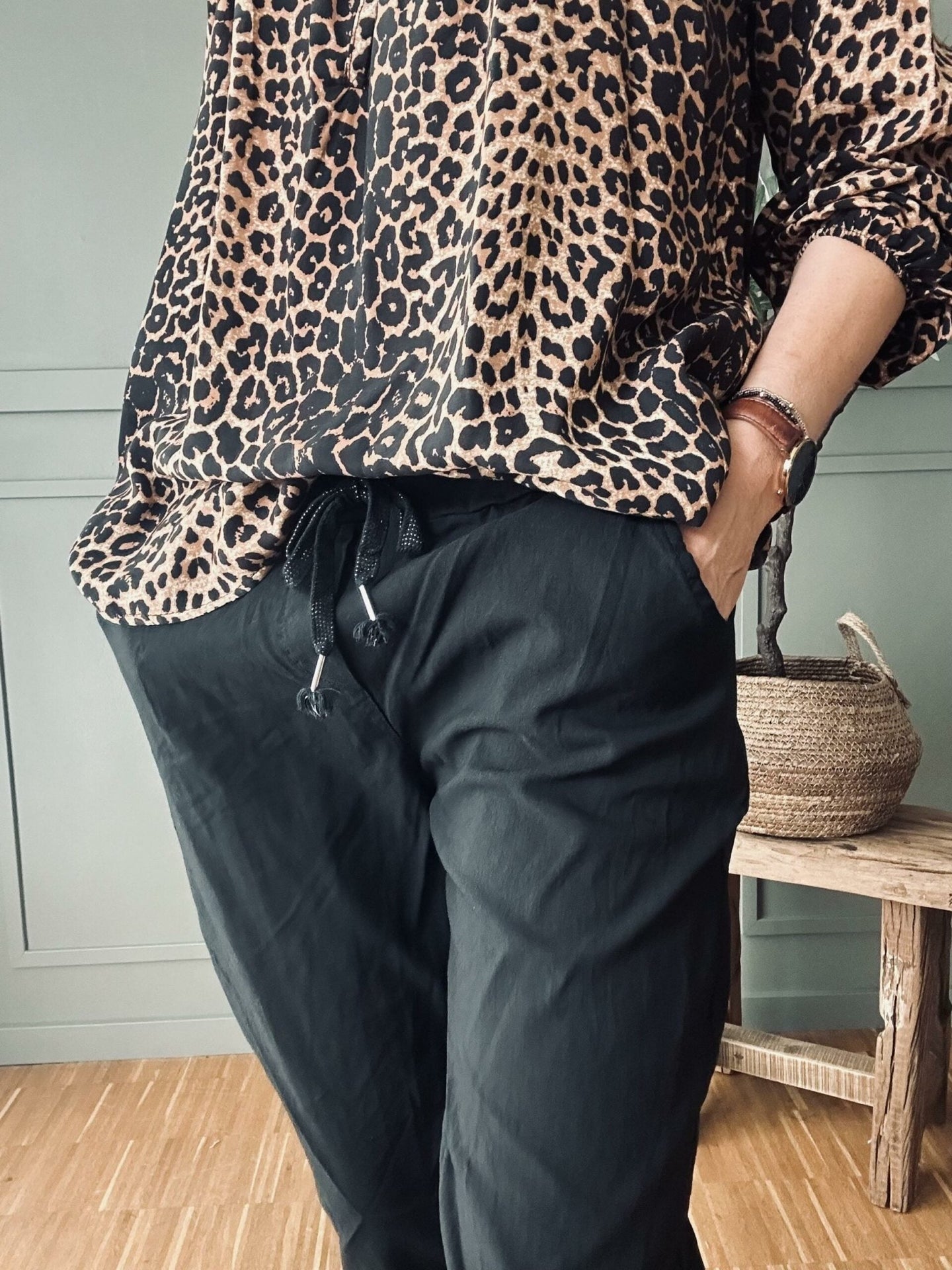 Bukser m. stretch - Black plus onesize 40 - 48 - VIAMAJA.DK