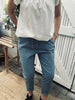 Hose mit Stretch - Blau Plus-Onesize 40-48