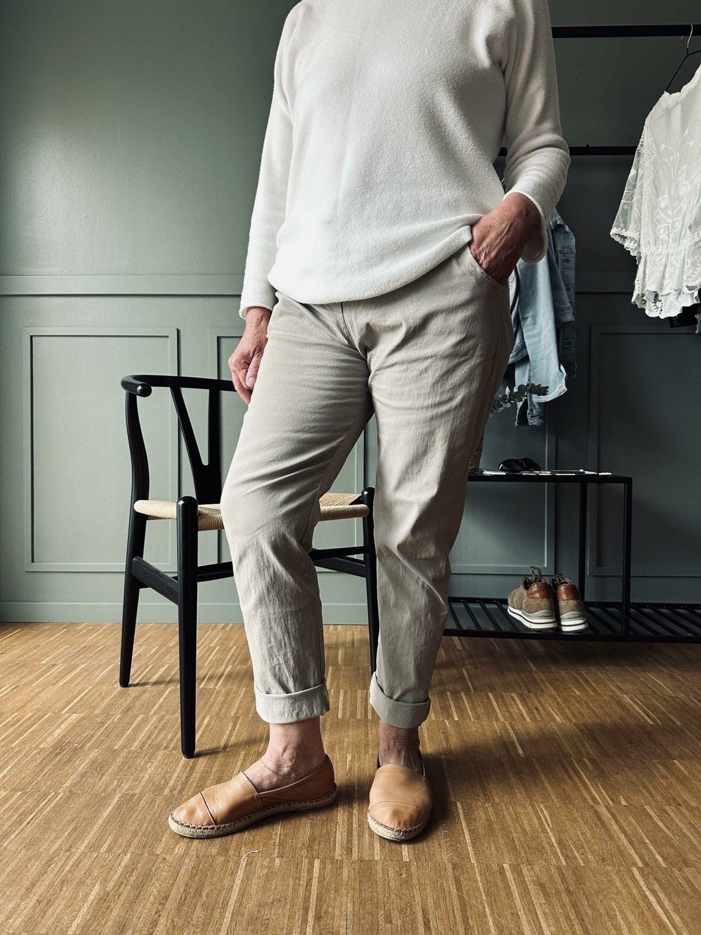 Bukser m. stretch – Kaki plus onesize 40 - 48 - VIAMAJA.DK