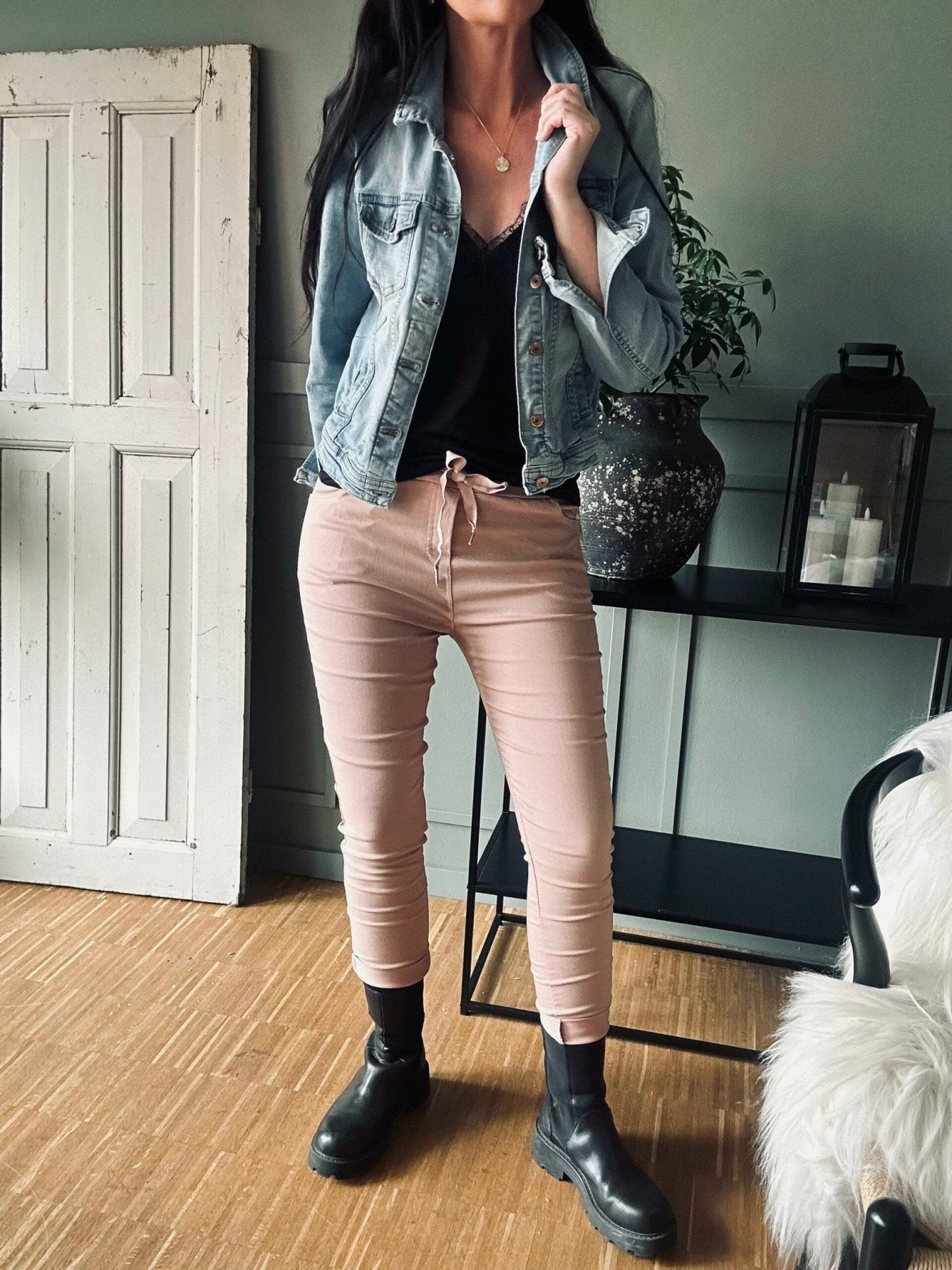 Bukser med stretch – Old Rose - VIAMAJA.DK