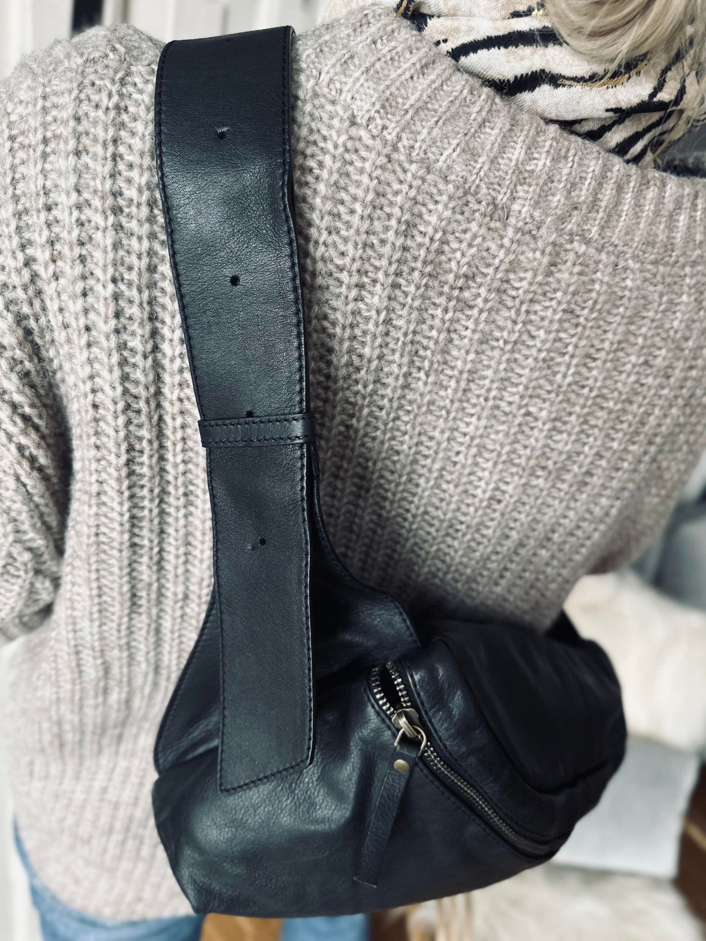 Bumbag Big Leather - Black - VIAMAJA.DK