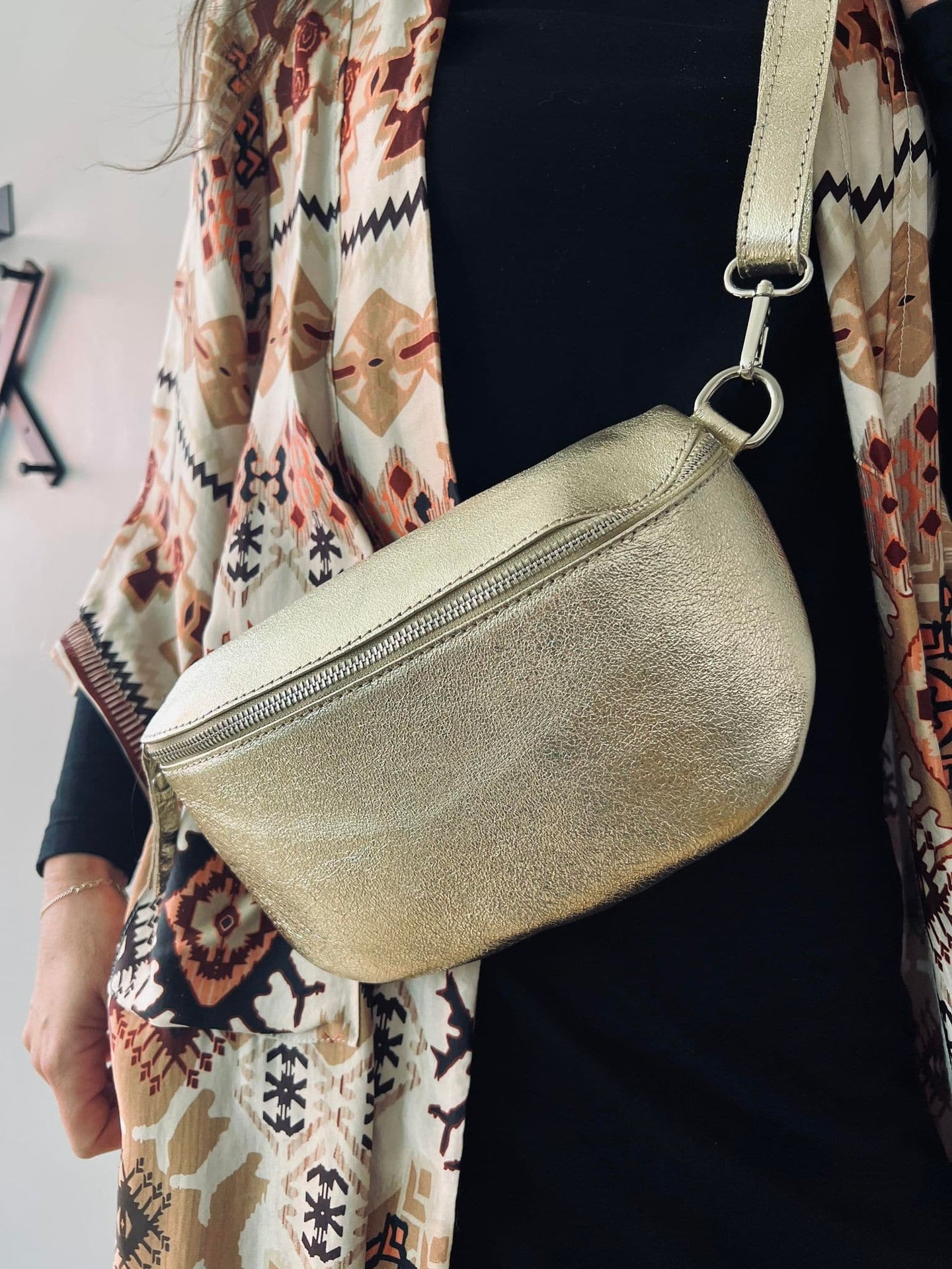 Bumbag Golden leather - VIAMAJA.DK
