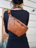 Gürteltasche KATIE geflochten - Cognac