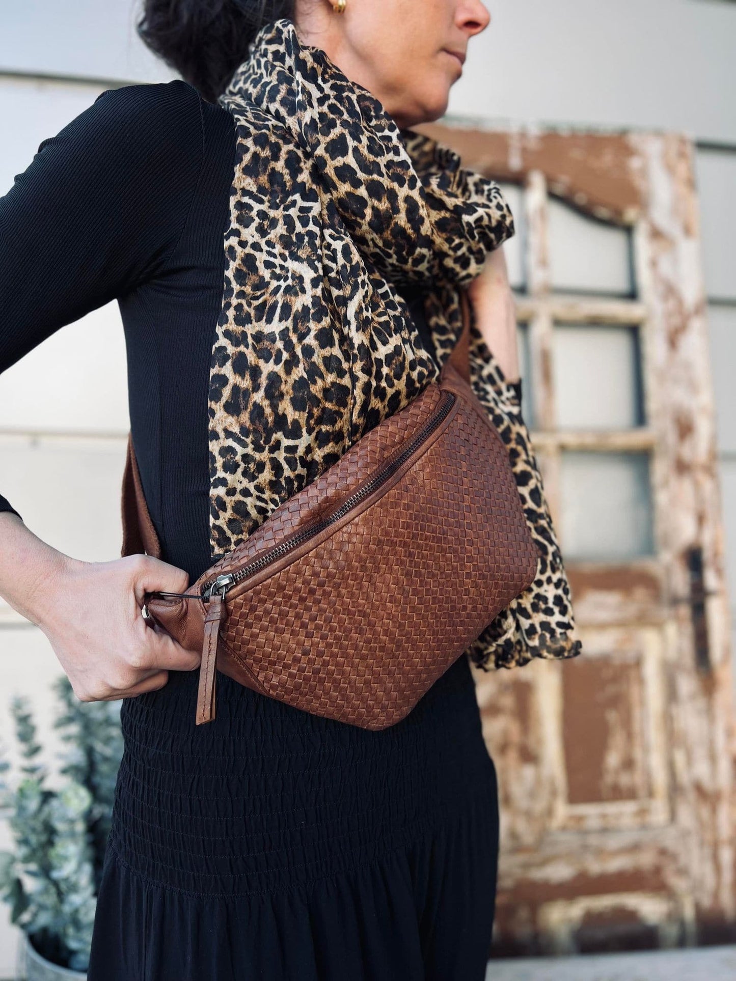 Bumbag KATIE flet - Dark cognac - VIAMAJA.DK