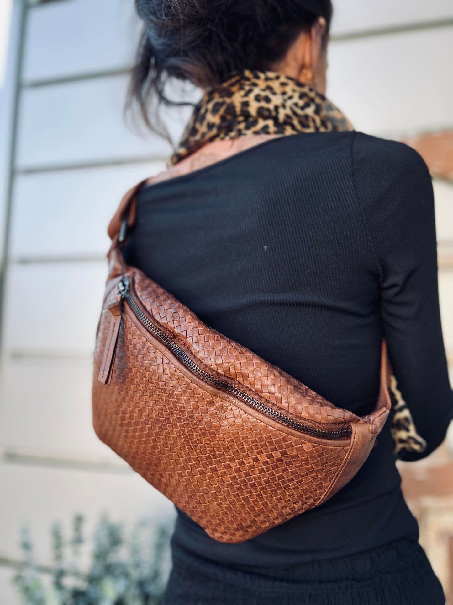 Bumbag KATIE flet - Dark cognac - VIAMAJA.DK