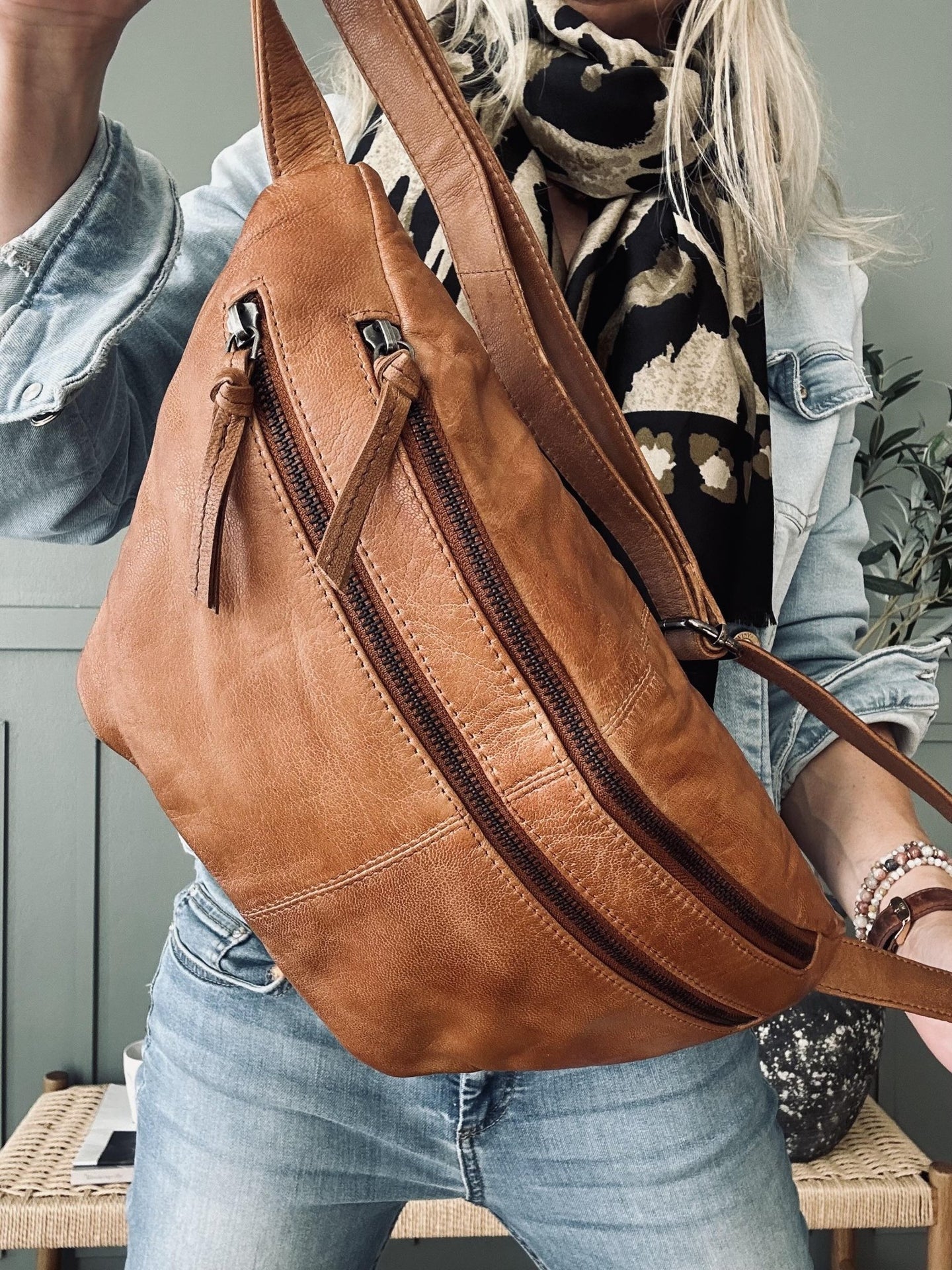 Bumbag LOCK - Cognac - VIAMAJA.DK