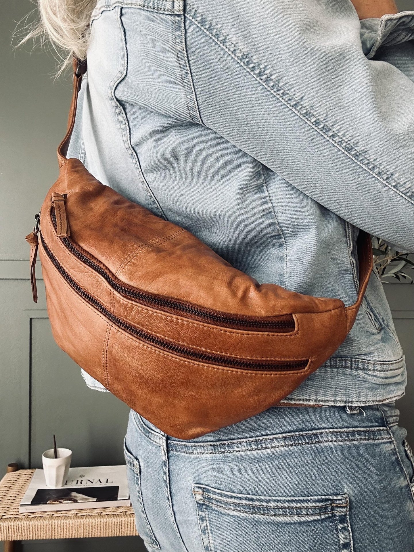 Bumbag LOCK - Cognac - VIAMAJA.DK