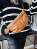 Gürteltasche mit Kontrast - Cognac