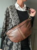 Gürteltasche mit Kontrast - Dark Cognac