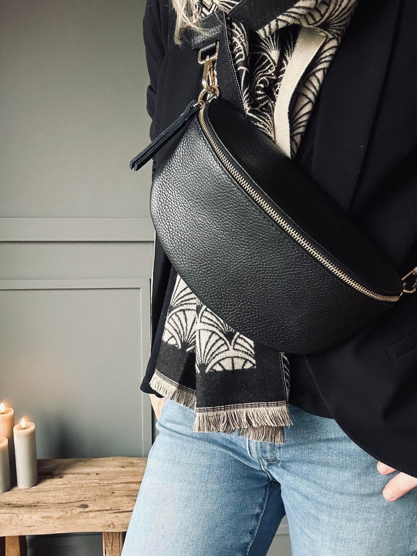 Bumbag med luxrem - Black - VIAMAJA.DK