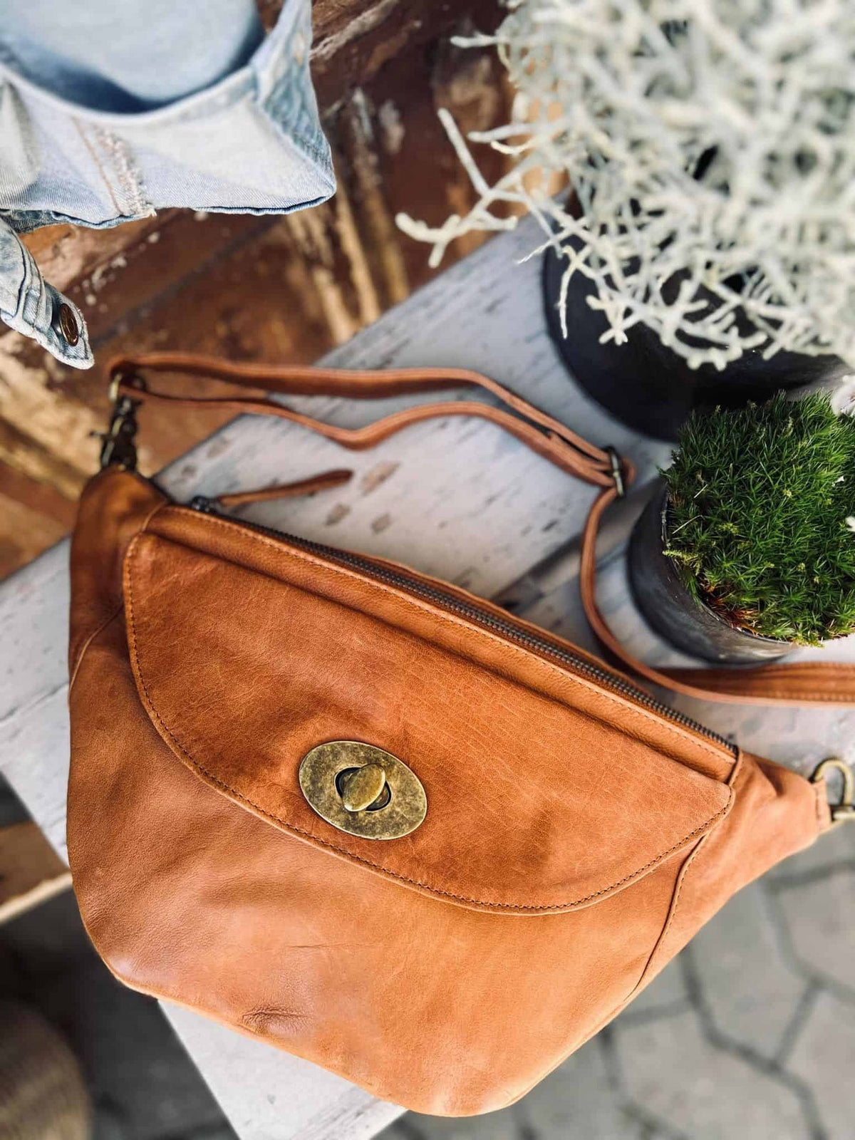 Bumbag ROSSA – Cognac - VIAMAJA.DK