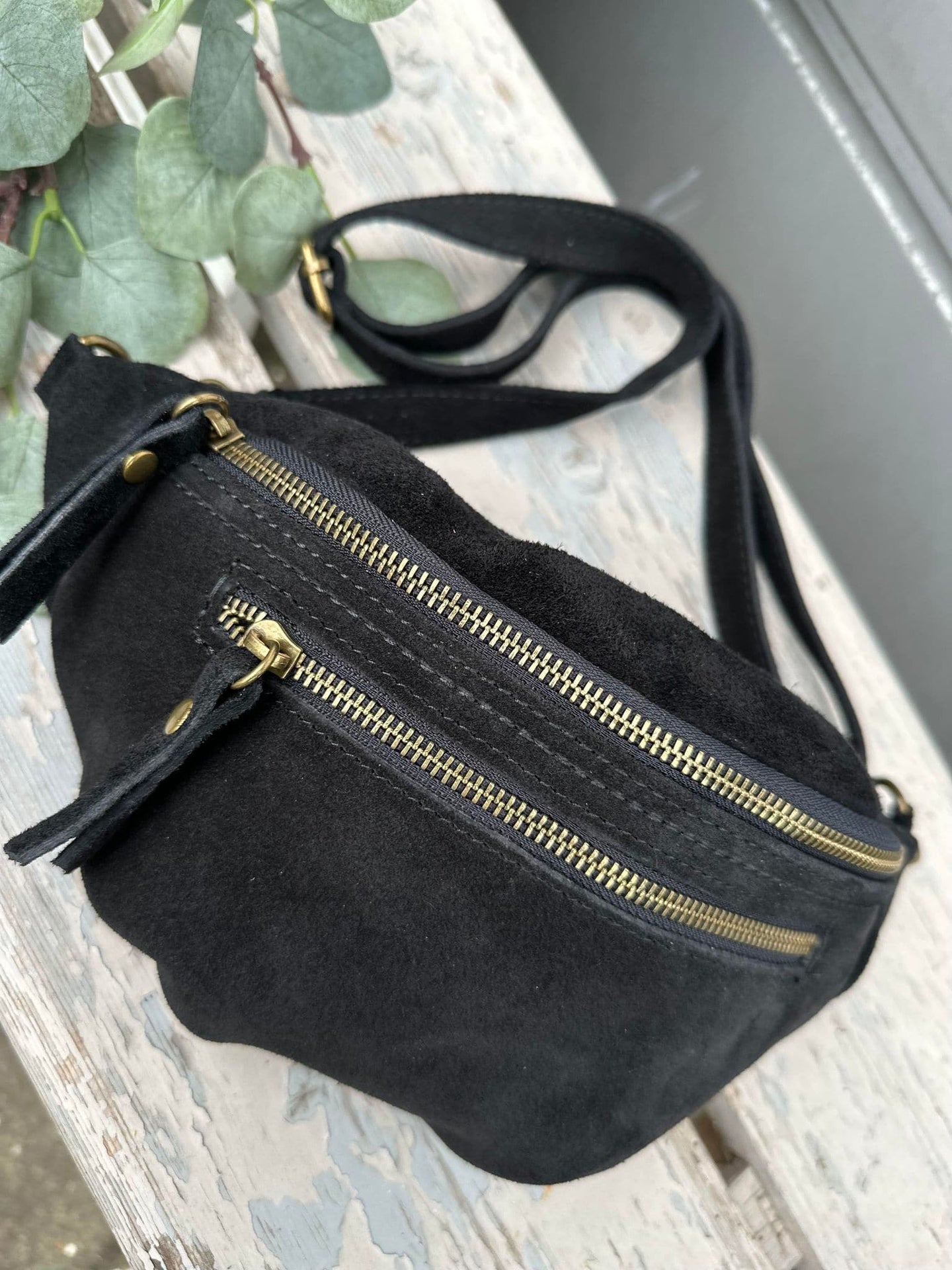 Bumbag Ruskind Black - VIAMAJA.DK