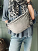 Bumbag silver grey leather