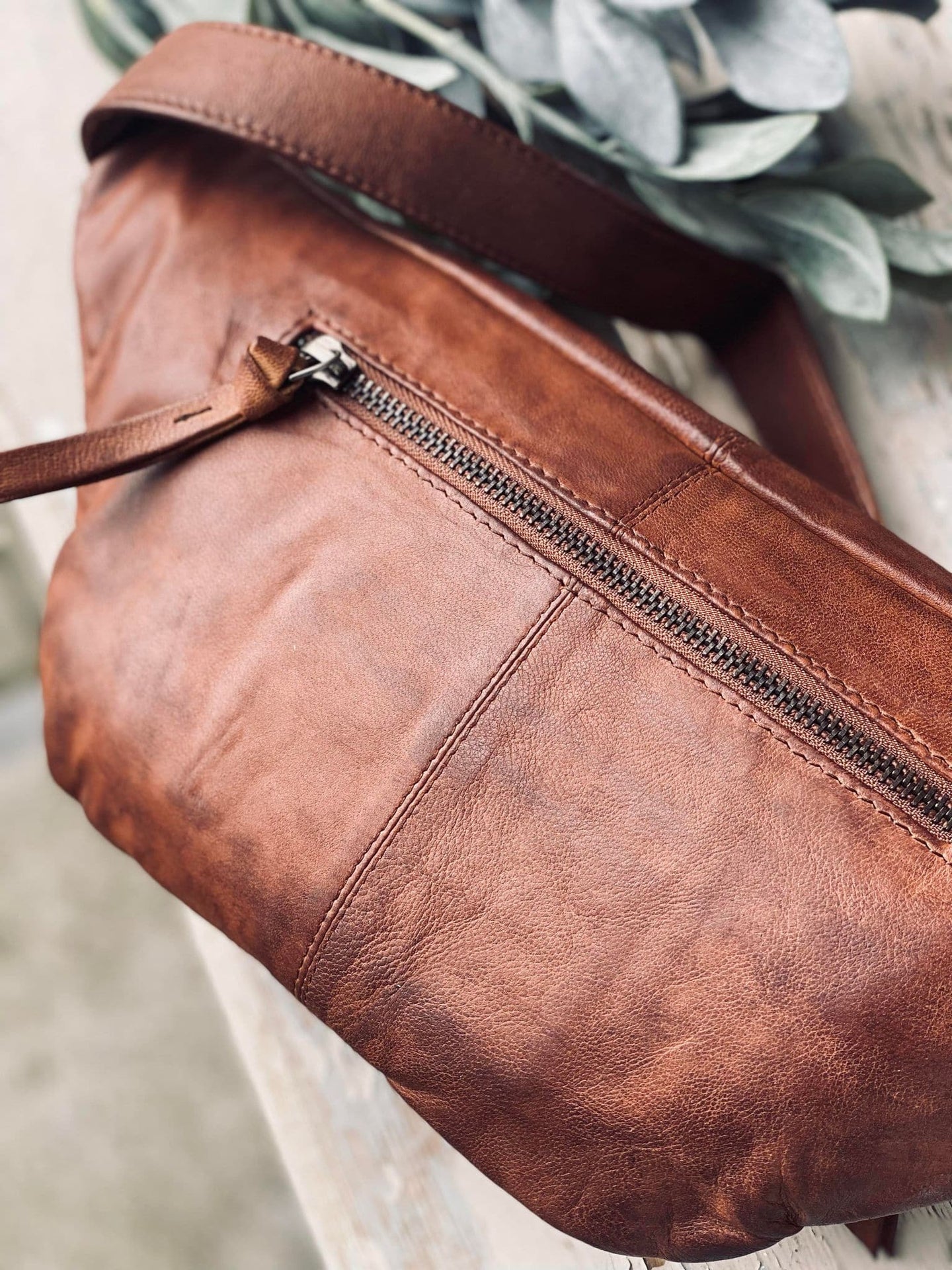 Bumbag - VINTAGE Dark cognac - VIAMAJA.DK