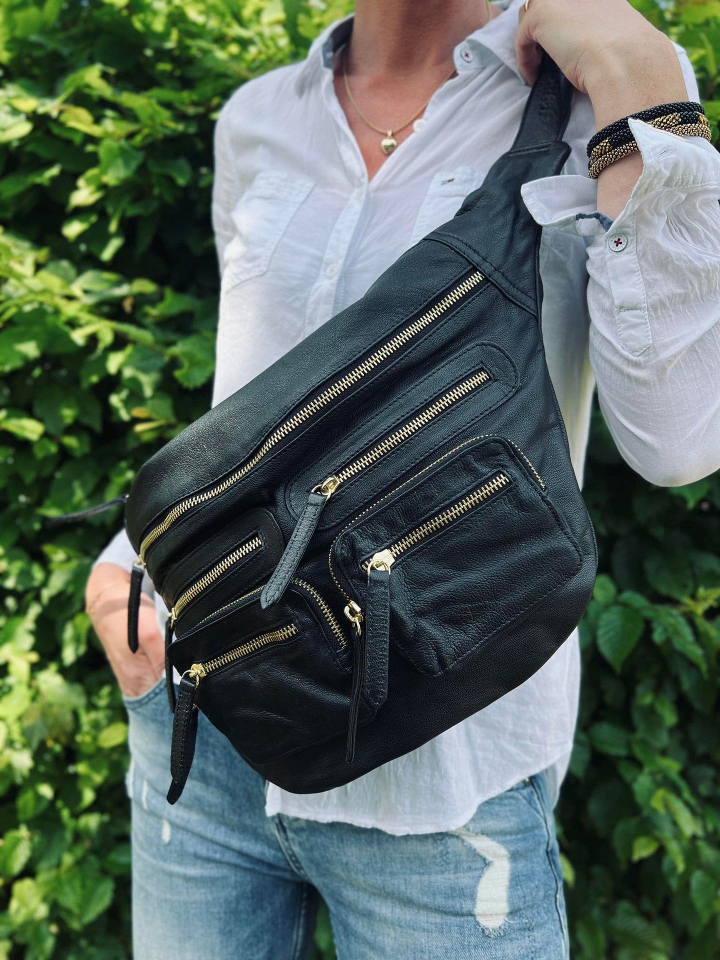 Bumbag XL Raw - Black / gold - VIAMAJA.DK