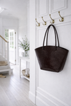 Croco-Shopper aus Leder - Braun