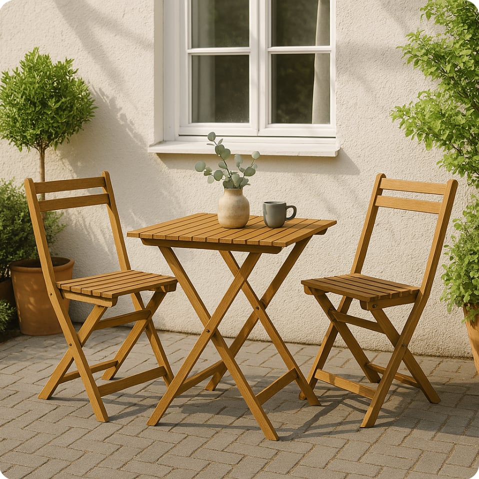 Café-Set - geölte Akazie