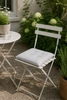 Futon-Gartenkissen – Grau / Weiß 40×40 – Milchbubenstreifen