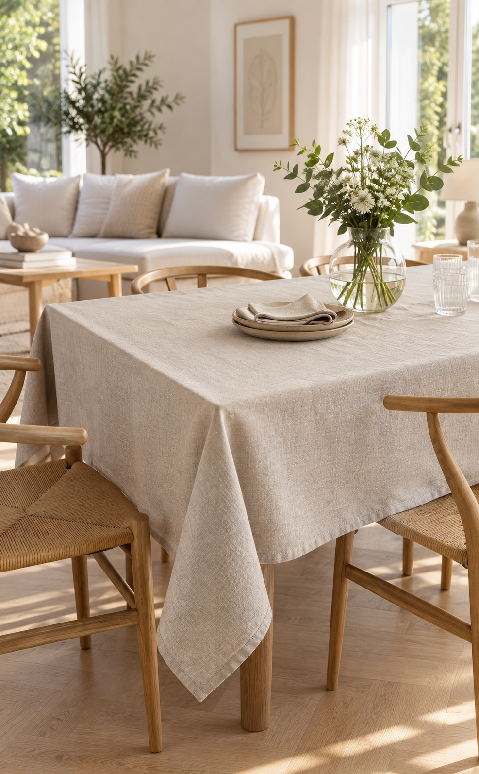 Tischdecke Beige 150x240