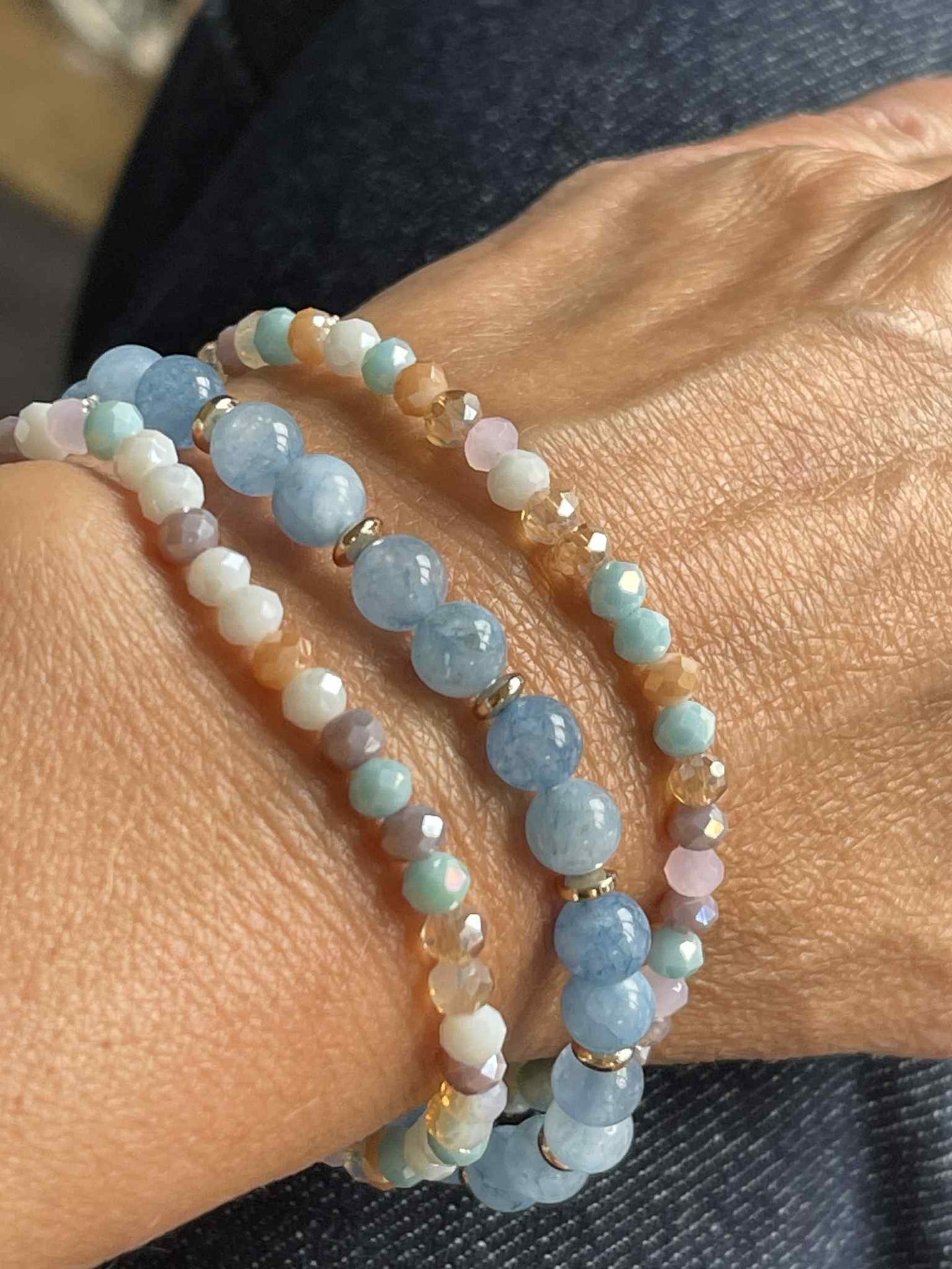 Armband Luna Soft blue – Set mit 3 Stück
