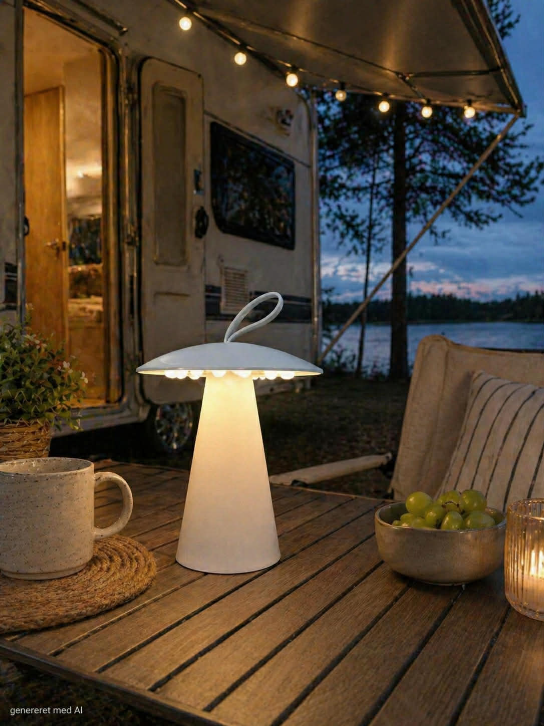Wiederaufladbare LED-Tischlampe – Weiß – Innen und Außen