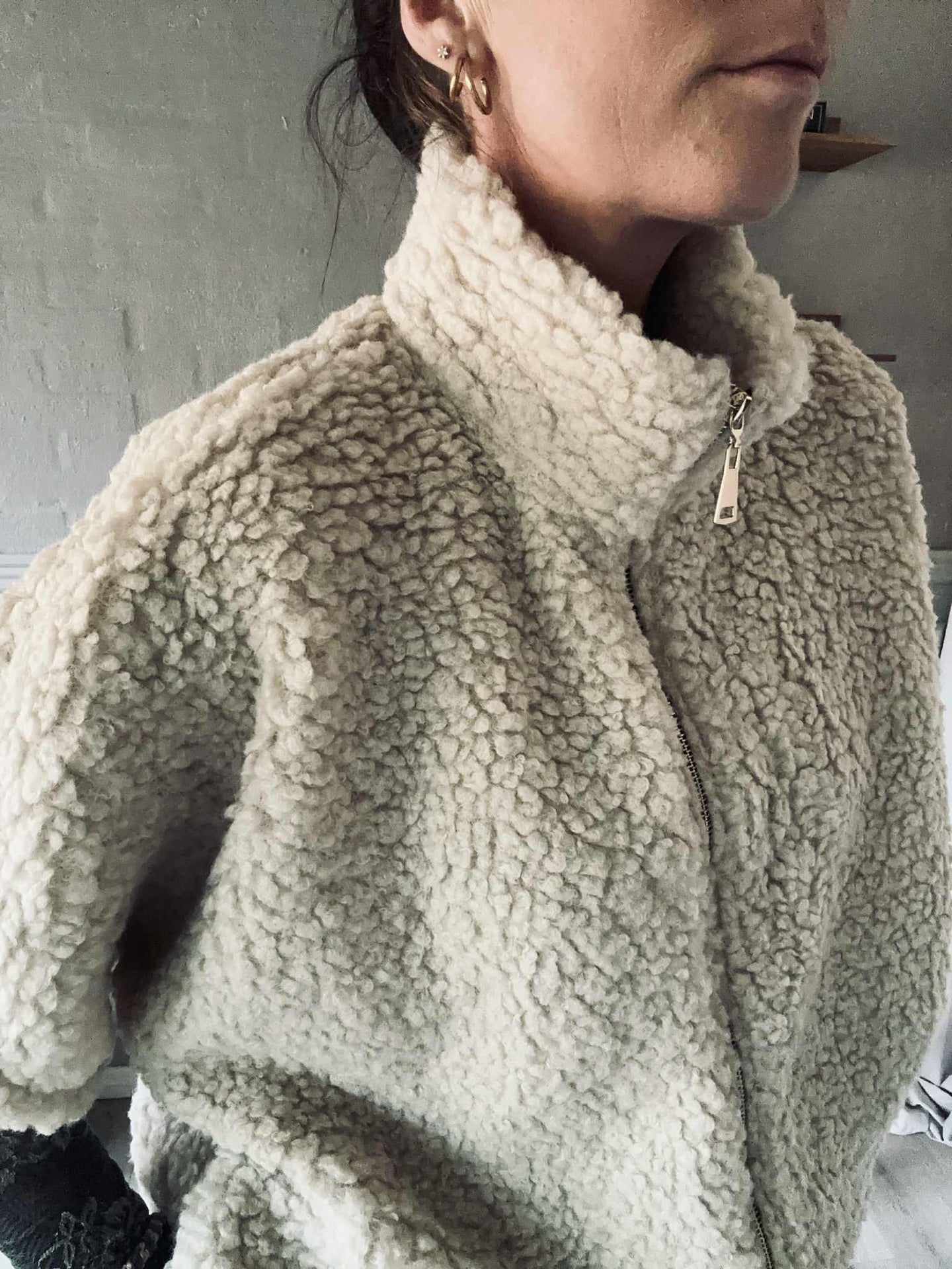 Teddy-Weste Beige