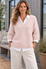 Strick Alpaca V-Ausschnitt Rosa - Depeche