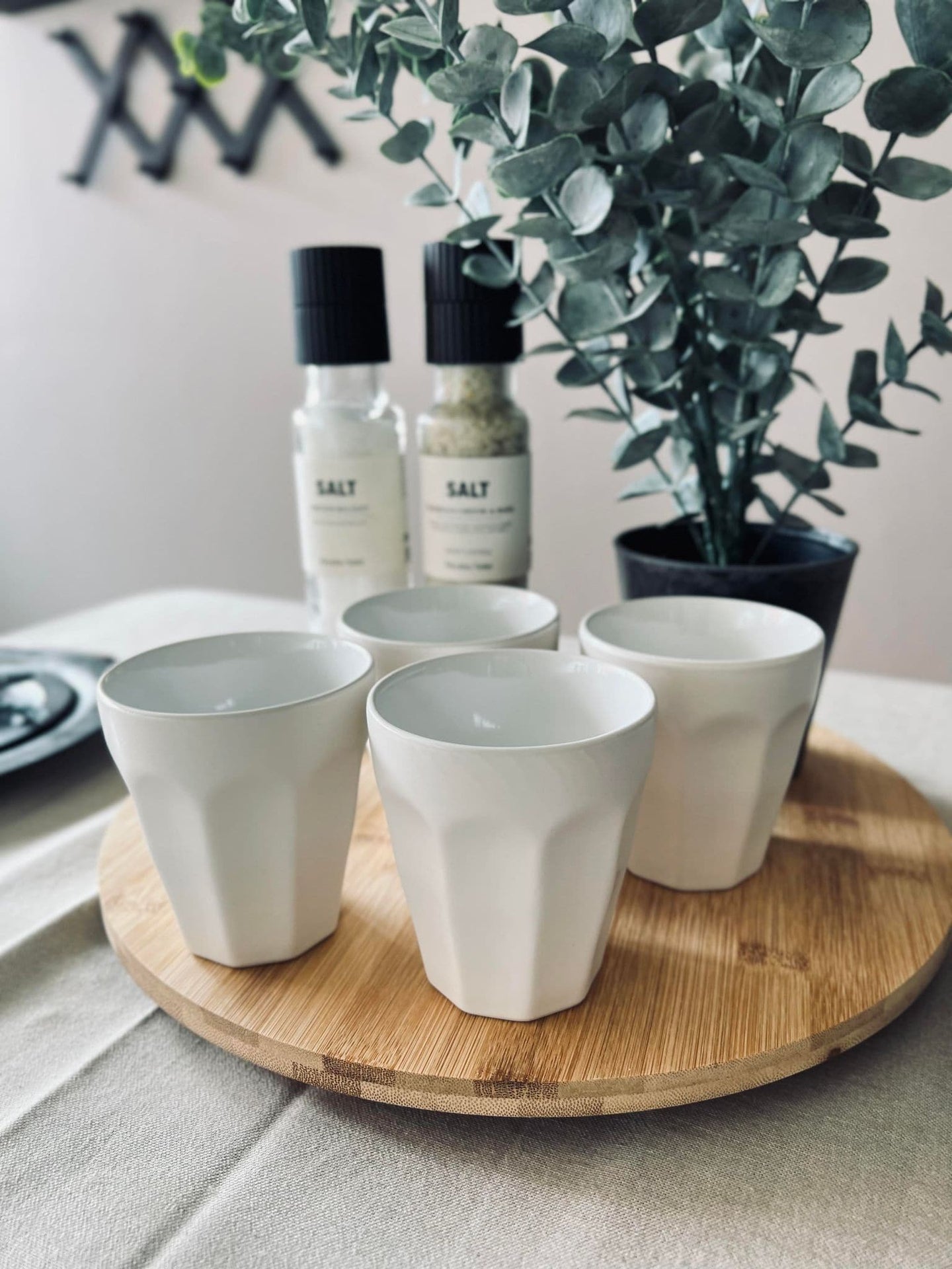 Cafe´ krus 250 ml - Hvid porcelæn 4 stk - VIAMAJA.DK