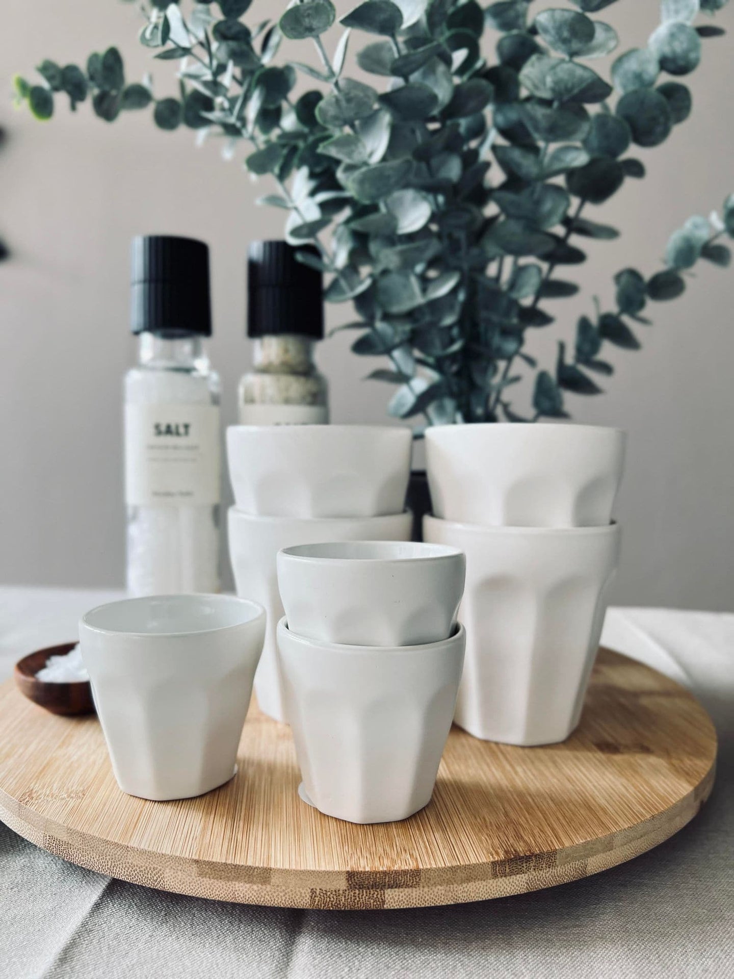 Cafe´ krus 250 ml - Hvid porcelæn 4 stk - VIAMAJA.DK